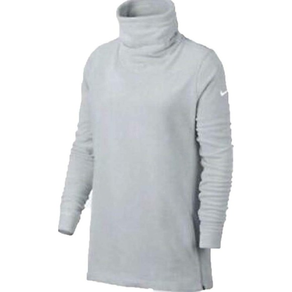 Nike Tops - Nike Therma Women's‎ Tunic Training Fleece Top Pullover Gray Long Sleeve Medium